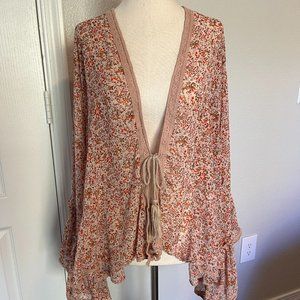Free People Lola Sheer Floral Kimono